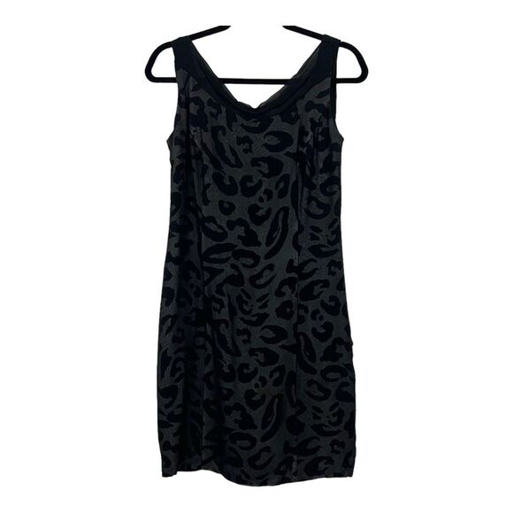 Kay Unger New York Womens Size 10 Black Animal Print Sleeveless Sheath Dress - Picture 1 of 5